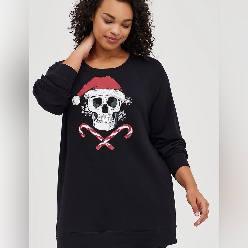 NWT! Torrid 3 Skull Dream Fleece Lounge Sweatshirt Tunic